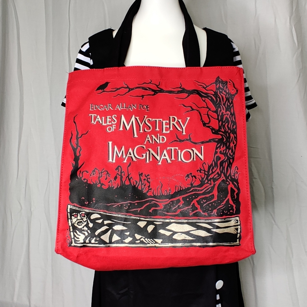 Edgar Allen Poe Canvas Library Tote